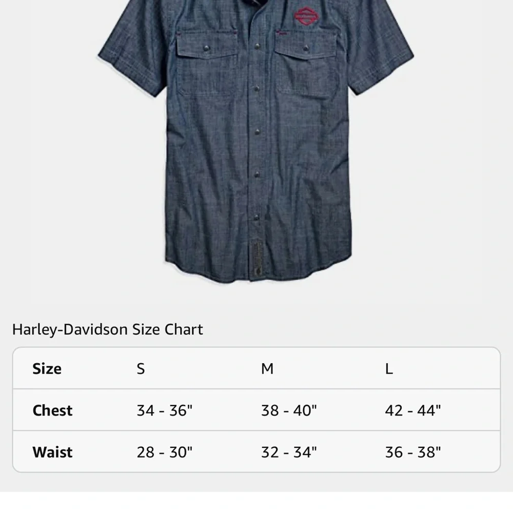 Harley-Davidson‎ Men's Blue Denim Shirt Medium